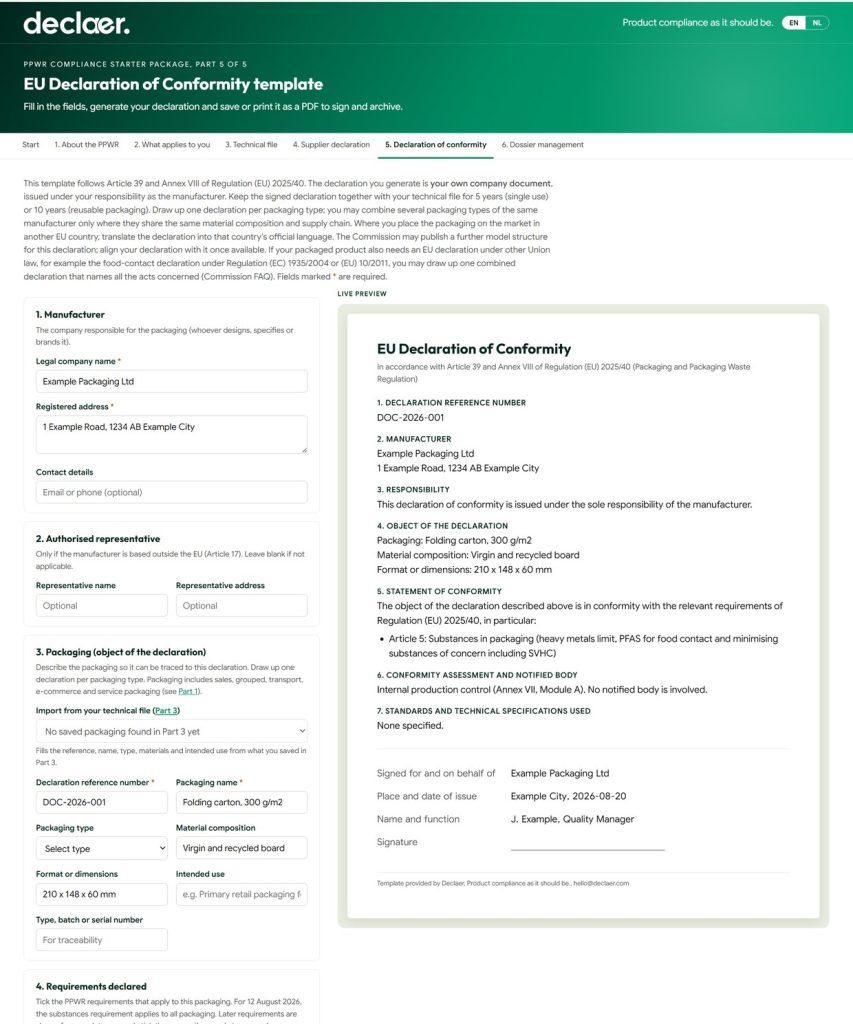 Conformiteitsverklaring